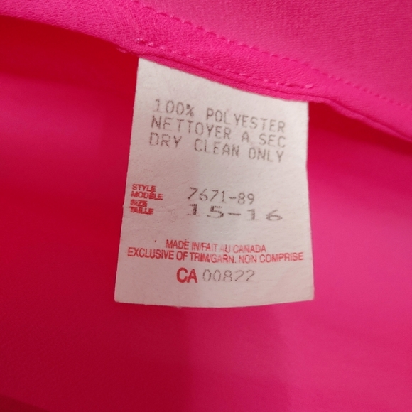 Benee by Lori Ann vintage 80s hot pink barbie dress set. Size 15-16 - Picture 12 of 14